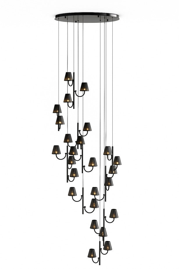 Chandelier with multiple lights on a white background