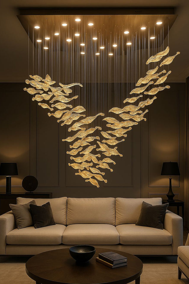 Glass chandelier for dinning area