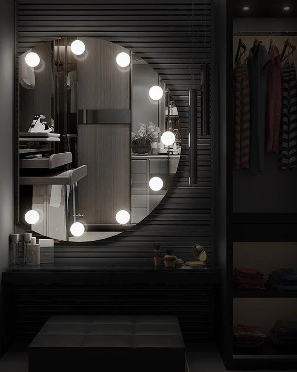 Lighting, Truncated Hollywood Lighting Mirror, ALC Studio